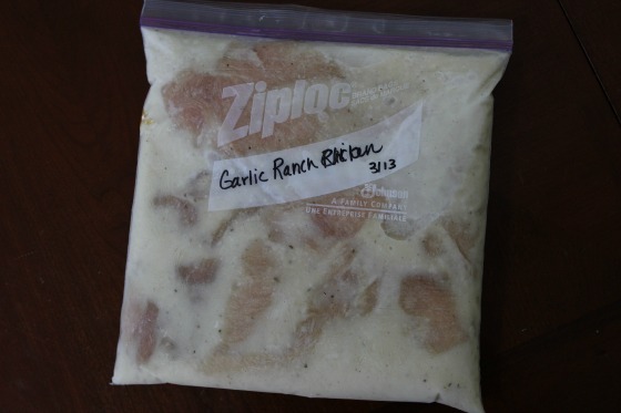 garlic ranch chicken freezer meal