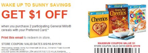 Coupon For Cereal