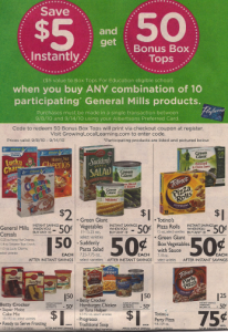 $5 plus box tops promo at Albertsons