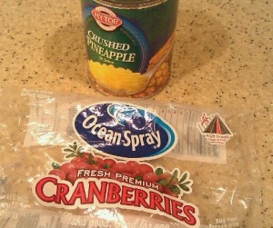 ingredients for cranberry sauce