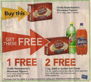 albertsons pop and popcorn deal