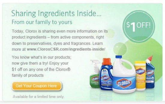 Clorox printable coupons