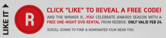 redbox facebook code