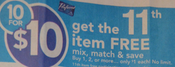 albertsons buy 10 get one free