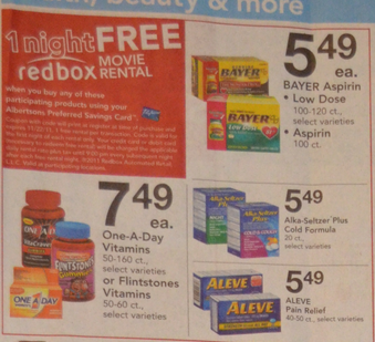 albertsons redbox free