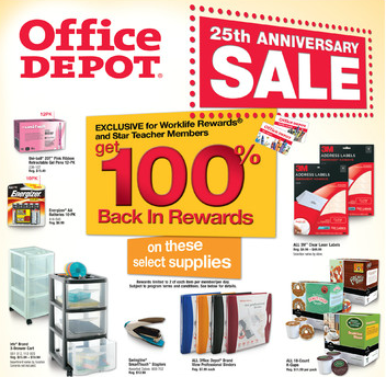 office depot 25th anniversary free