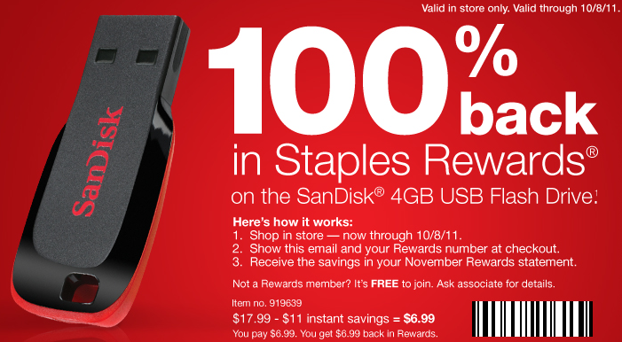 staples free flash drive