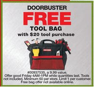Sears Black Friday Free Tool Bag