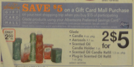 albersons glad gift card mall promo