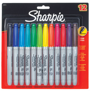 assorted colors sharpie markers