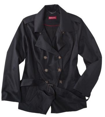 merona plus-size short trench coat