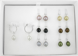 Target Daily Deals Set of 7 Silver Rice Pearl Hug Ear white, black, purple, chocolate, gray, champagne, green -7-8mm