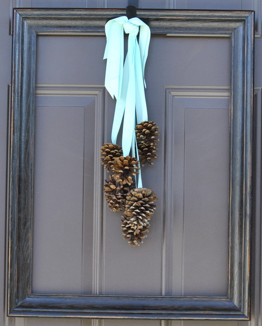 Spruce Up Your Front Door Using Pinecones & Ribbon Fabulessly Frugal