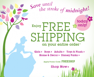 disney store free shipping