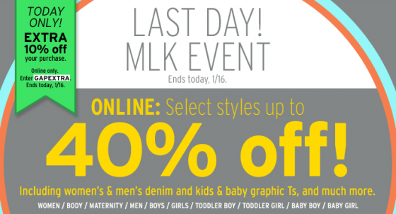 gap mlk day sale