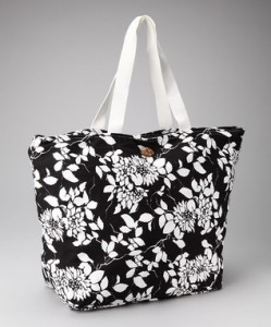 black floral shopper