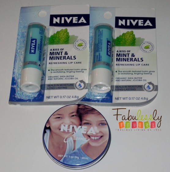 Nivea Lip and Hand Creme 12 cents each at Target