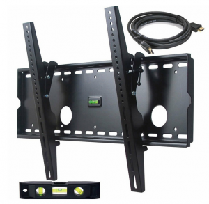VideoSecu Tilt TV Wall Mount for Most 32-65 LCD LED Plasma TV Flat Screen, Sturdy Steel Wall Plate Free HDMI Cable and 6 Bubble Level M43