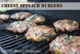 cheesy spinach burgers grilling