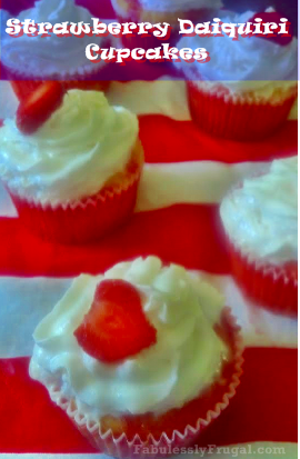 top view Strawberry Daiquiri cupcakes
