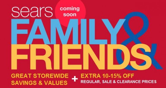 sears family and friends sale