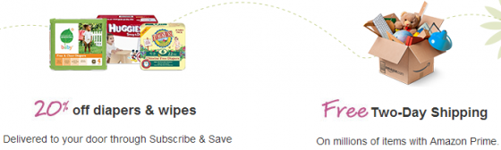 amazon mom free shipping save on diapers