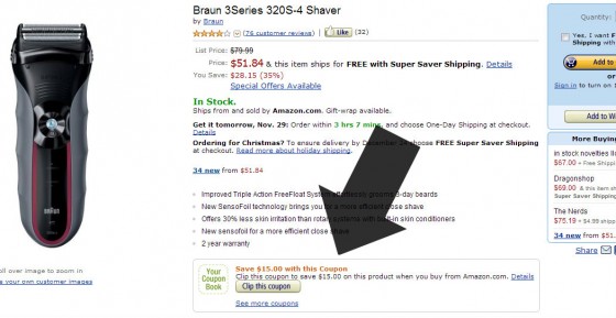 braun shaver deal on amazon coupon