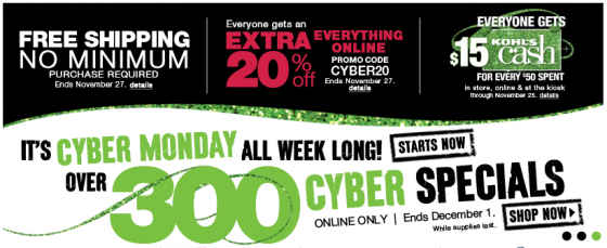 cyber monday kohls