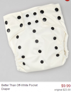 white reusable diaper