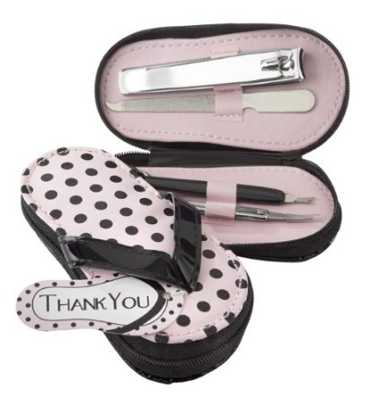 Pink Polka Dot Flip Flop Pedicure Set
