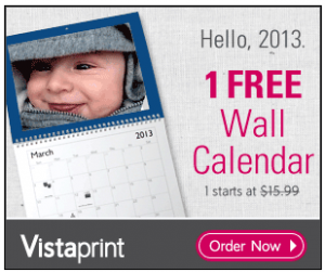 Vistaprint wall calendar