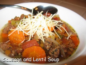 Sausage and Lentil Soup (Crockpot)