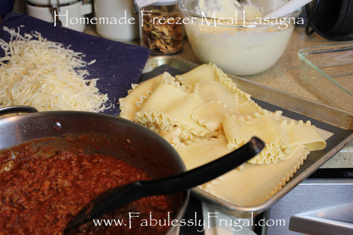 freezer meal ingredients lasagna