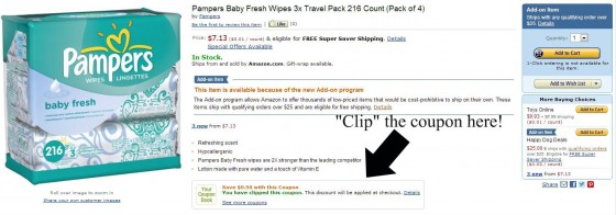 pampers baby fresh wipes screen shot of coupon