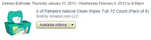 pampers natural clean wipes amazon order