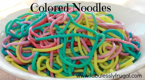 Colored Spaghetti noodles