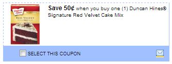 Duncan Hines Red Velvet Cake Mix coupon
