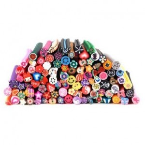 SODIAL- 100 PC 3D Designs Nail Art Nailart Manicure Fimo Canes Sticks Rods Stickers Gel Tips