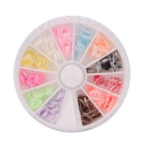 SODIAL- 120pcs 3D FIMO Slice Rose Flower Nail Art Tips Decoration