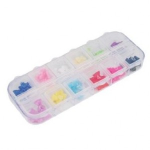 SODIAL- 60pcs Assorted Colors Nail Art Bow Gem Glitter 3d Rhinestones Sticker
