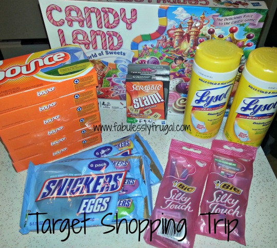 Target Shopping Trip Bounce, Bic, Lysol, Snickers, Candy Land,