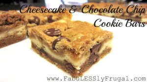 cheesecake and chocolate chip bar