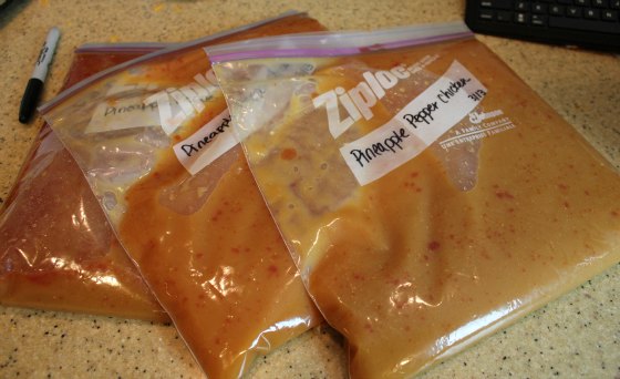 pineapple pepper chicken freezer meal and crockpot reicpe