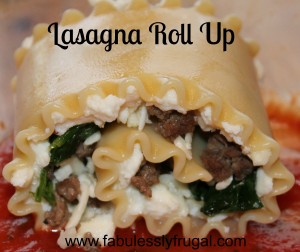 rolling up the lasagna