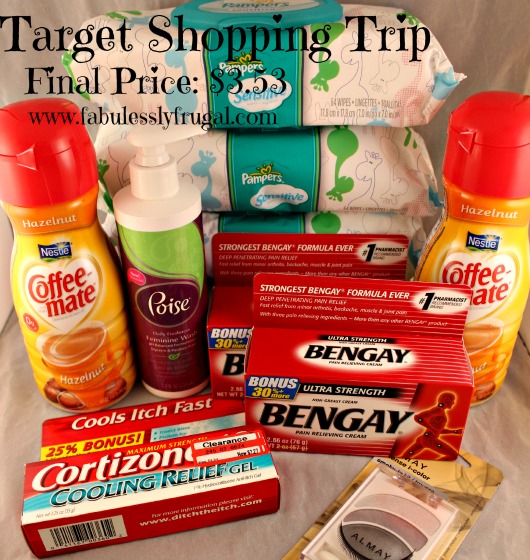 Target Shopping Trip Coffee Mate, Poise, Bengay, Cortizone, Pampers, Almay