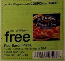 Walgreens Red Baron Pizza Deals