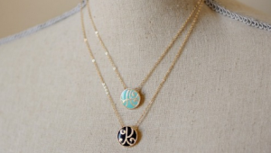 monogram initial necklace