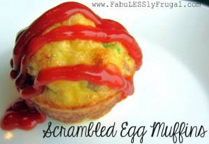 scrambled egg muffin with ketchup