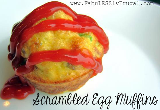 scrambled egg muffin with ketchup