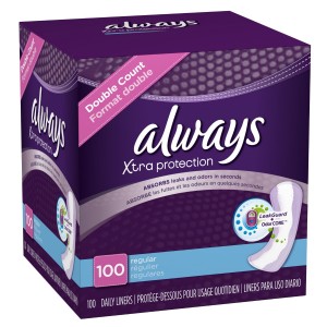 Always Xtra Protection Regular Daily Liners Unscented 100 Count